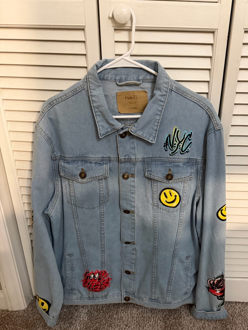 Rue21 Light Blue Denim Jacket with Button Front